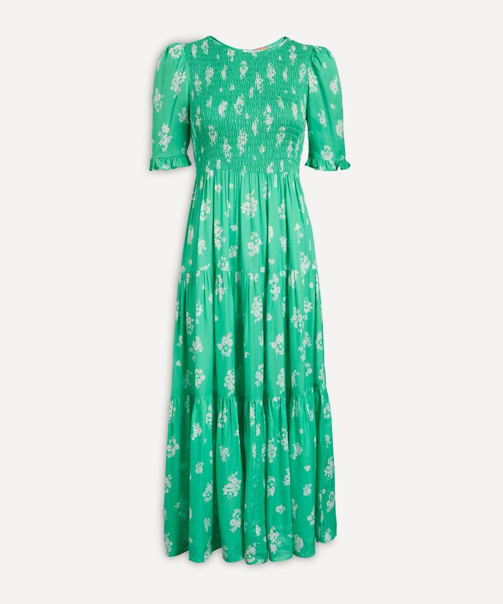 KITRI - Gracie Green Floral Midi-Dress