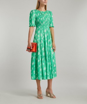 KITRI - Gracie Green Floral Midi-Dress image number 1