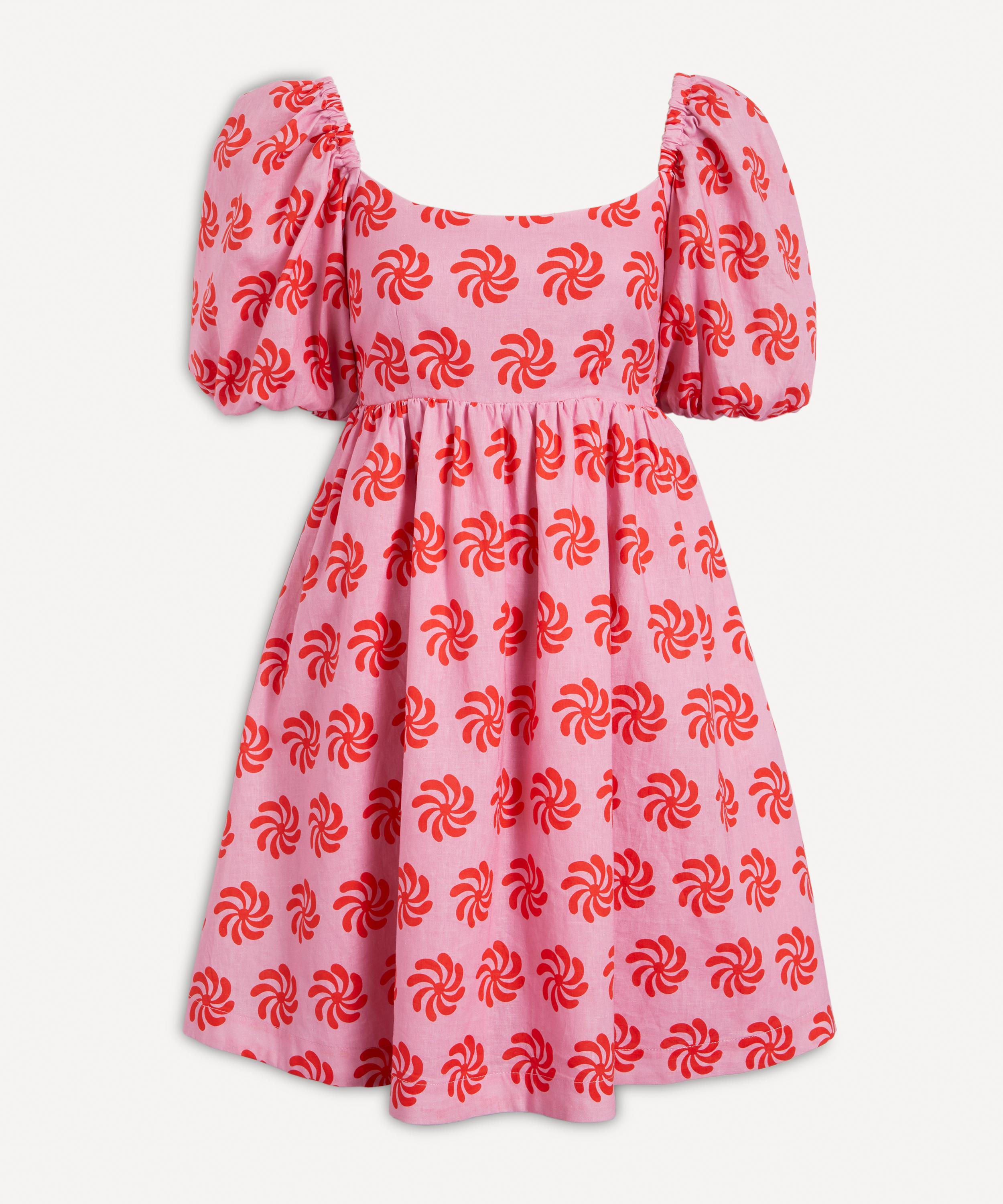 KITRI - Olga Tie-Back Pink Geo Mini-Dress image number 0