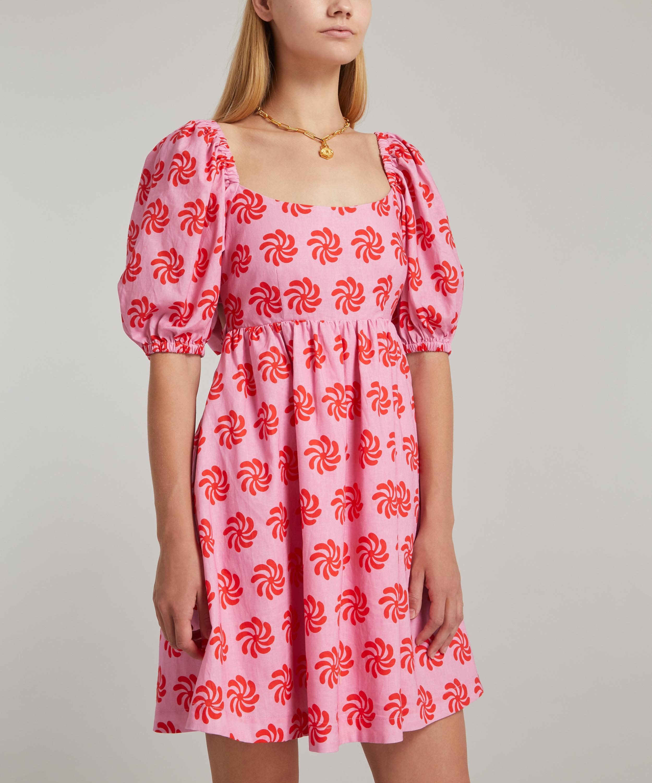 KITRI - Olga Tie-Back Pink Geo Mini-Dress image number 2