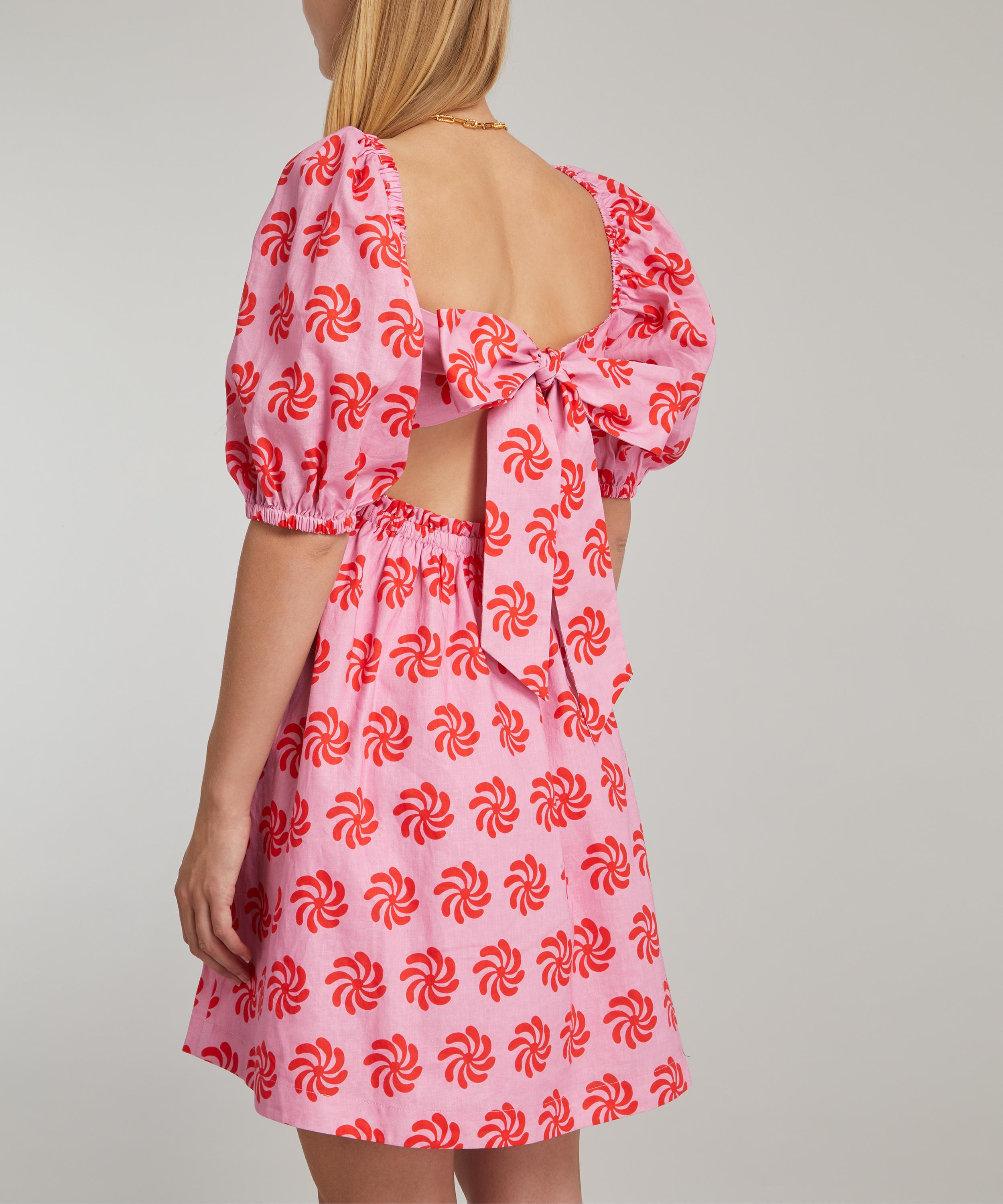 KITRI - Olga Tie-Back Pink Geo Mini-Dress image number 3