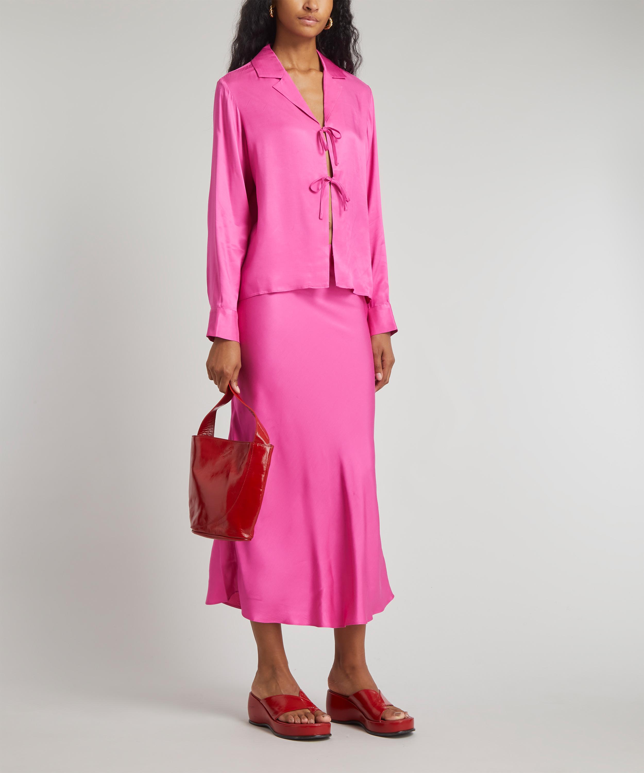 KITRI - Devon Tie-Front Hot Pink Top image number 1