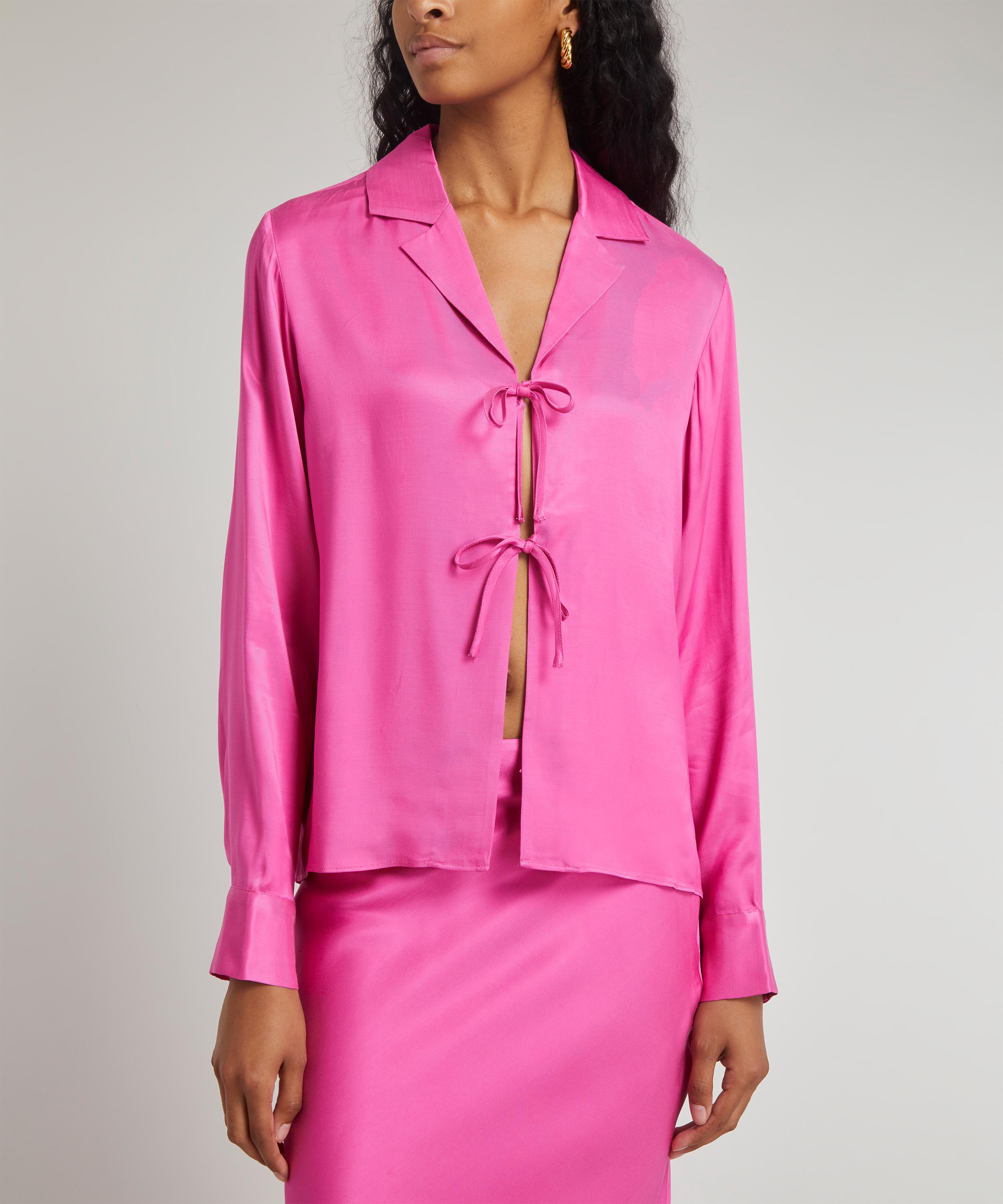 KITRI - Devon Tie-Front Hot Pink Top image number 2