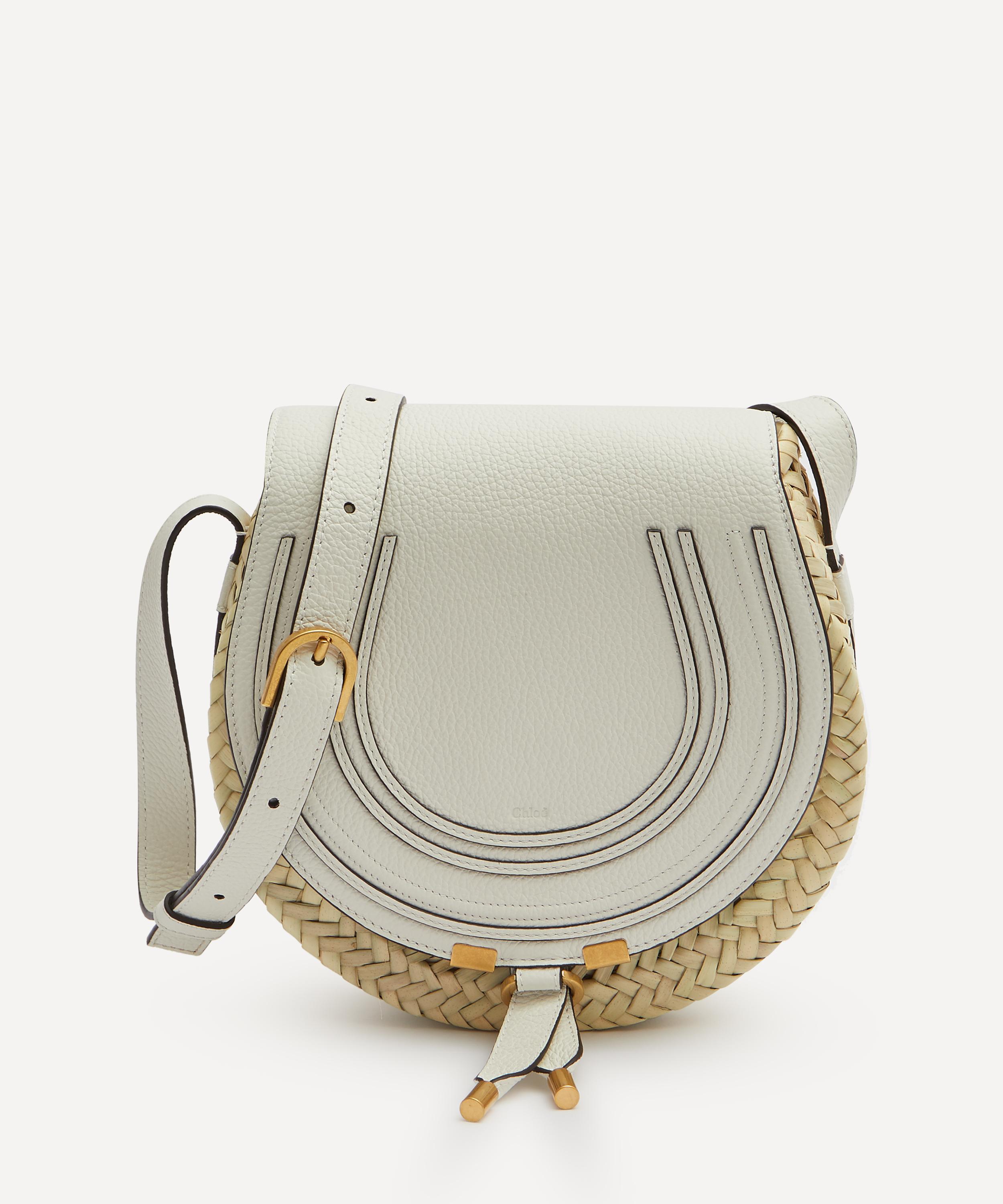 Marcie Small Leather Crossbody Bag in Beige - Chloe