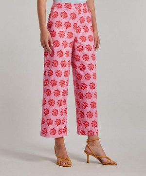 KITRI - Romina Pink Geo Floral Trousers image number 2