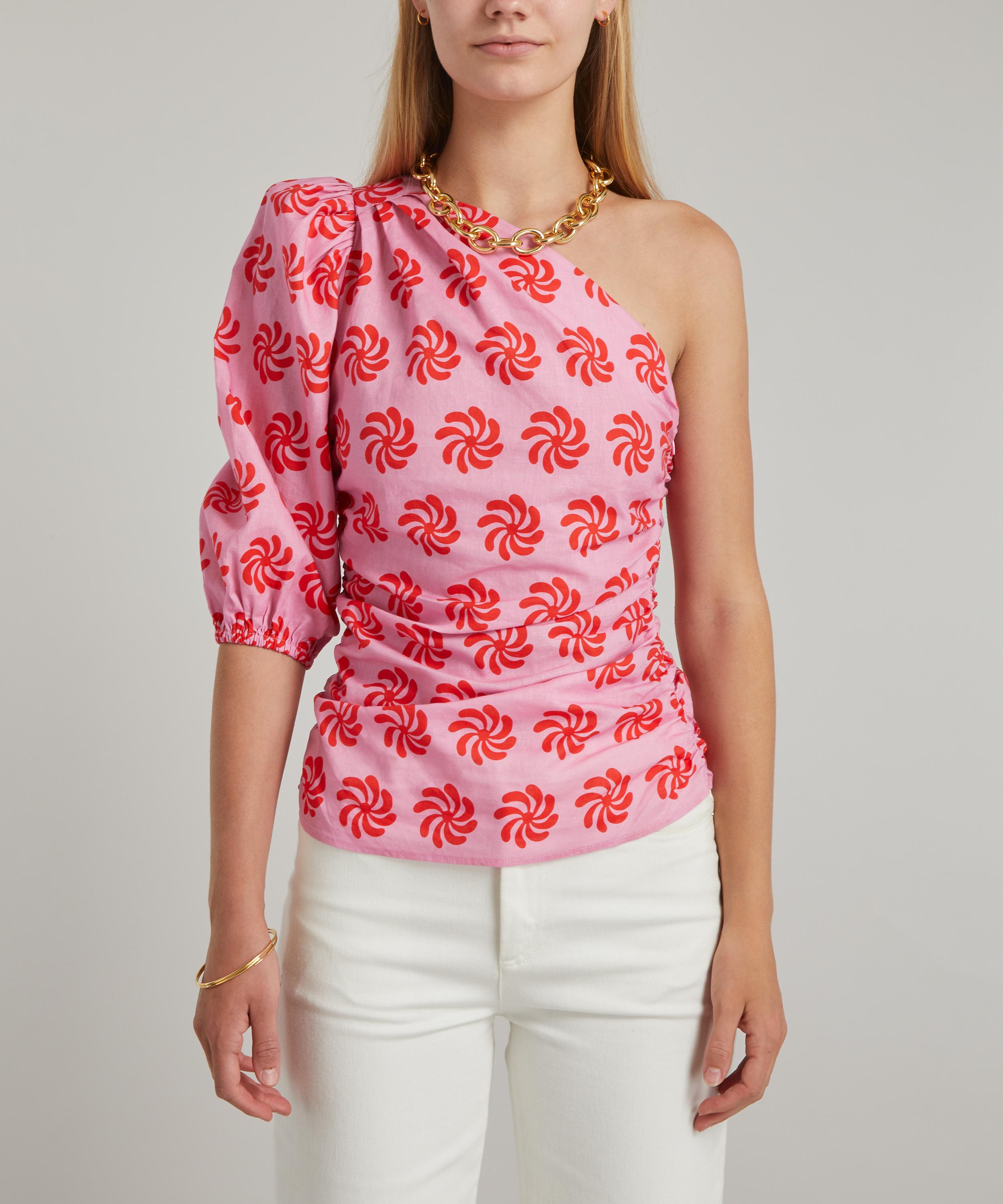 KITRI - Athena Pink Geo Floral Top image number 2