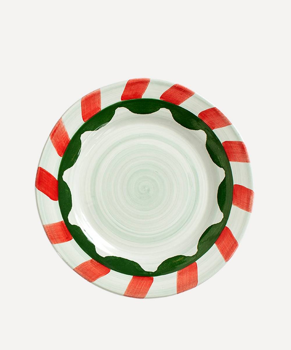 Anna + Nina - Winter Stripe Ceramic Breakfast Plate