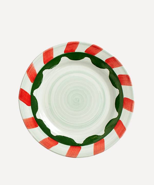 Anna + Nina - Winter Stripe Ceramic Breakfast Plate image number 0