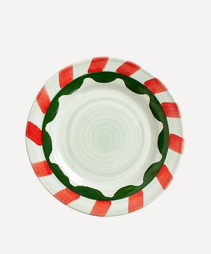 Winter Stripe Ceramic Breakfast Plate