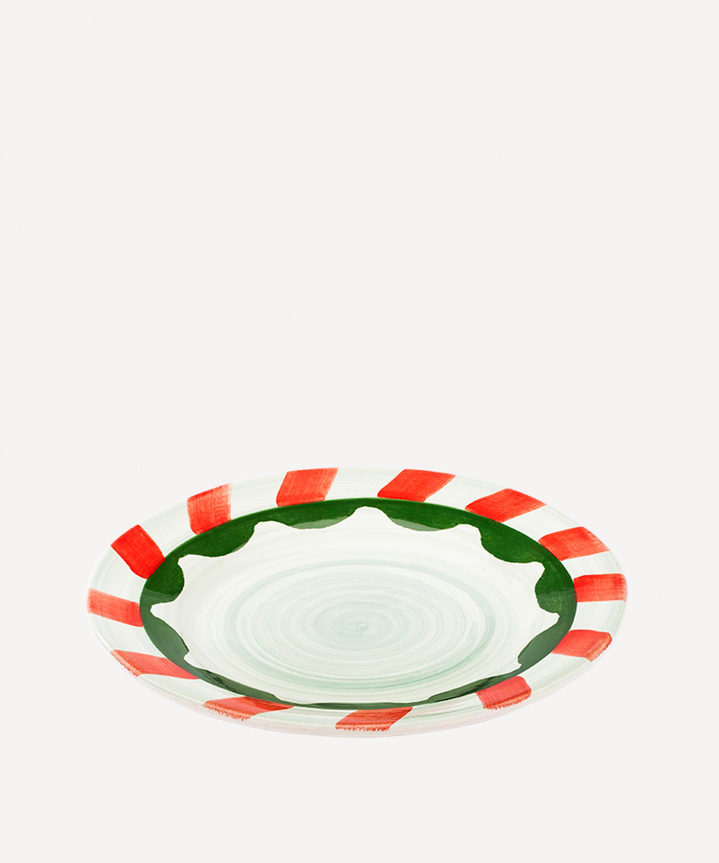 Anna + Nina - Winter Stripe Ceramic Breakfast Plate image number 2