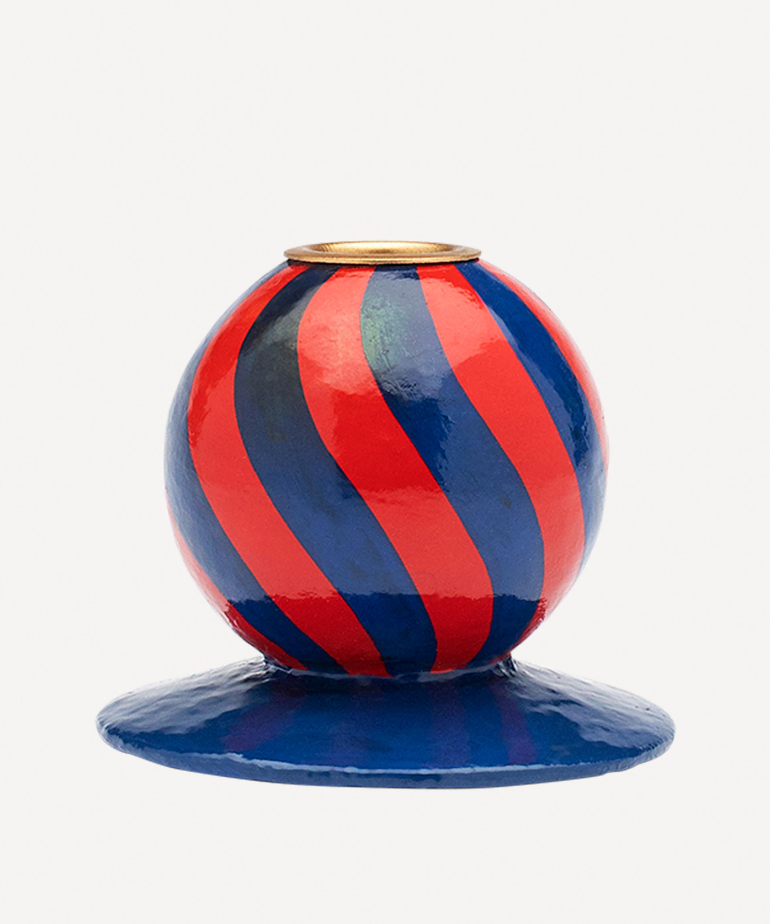 Anna + Nina - Blue Twirl Candle Holder image number 0