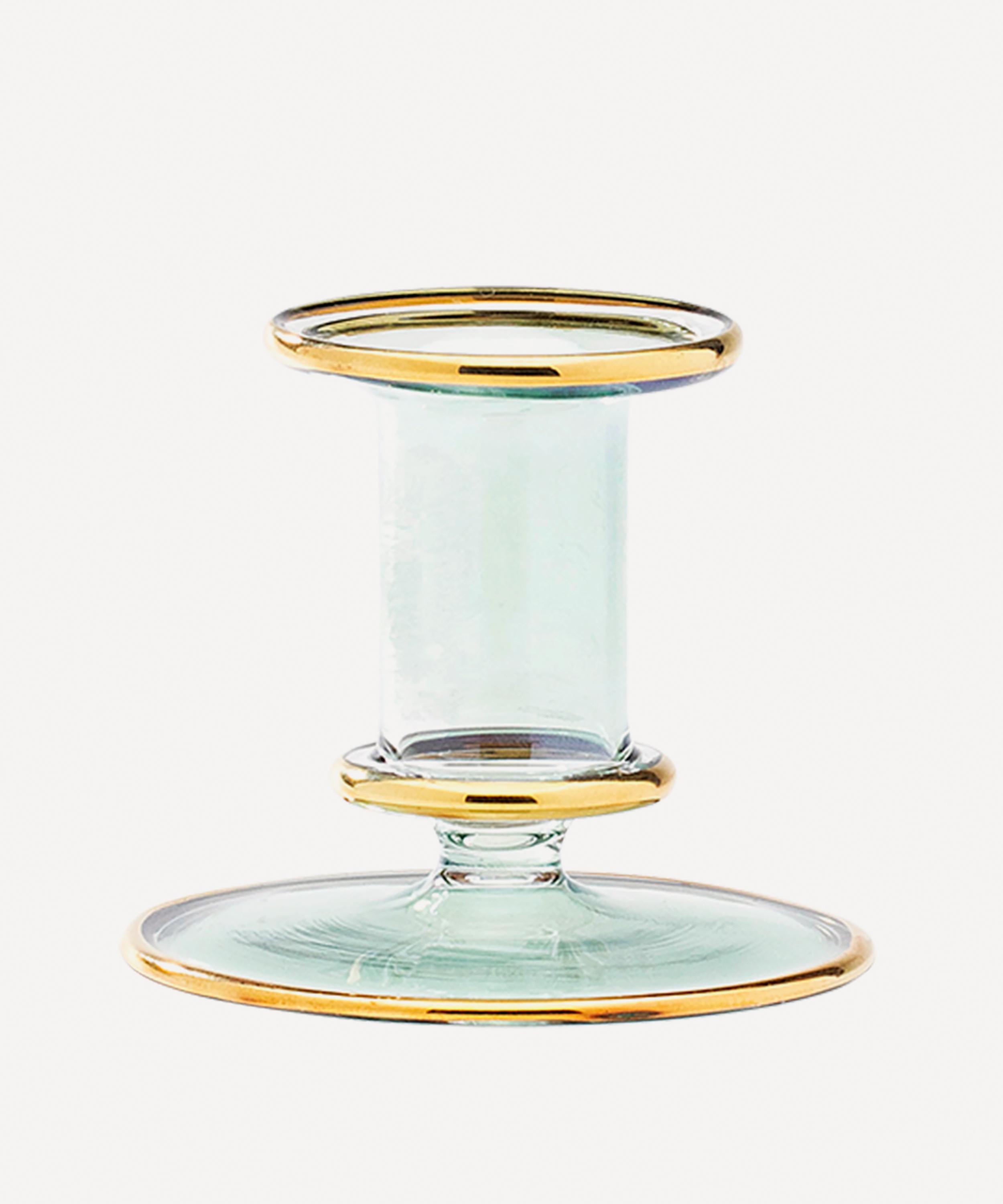 Anna + Nina - Sage Green Glass Candle Holder image number 0