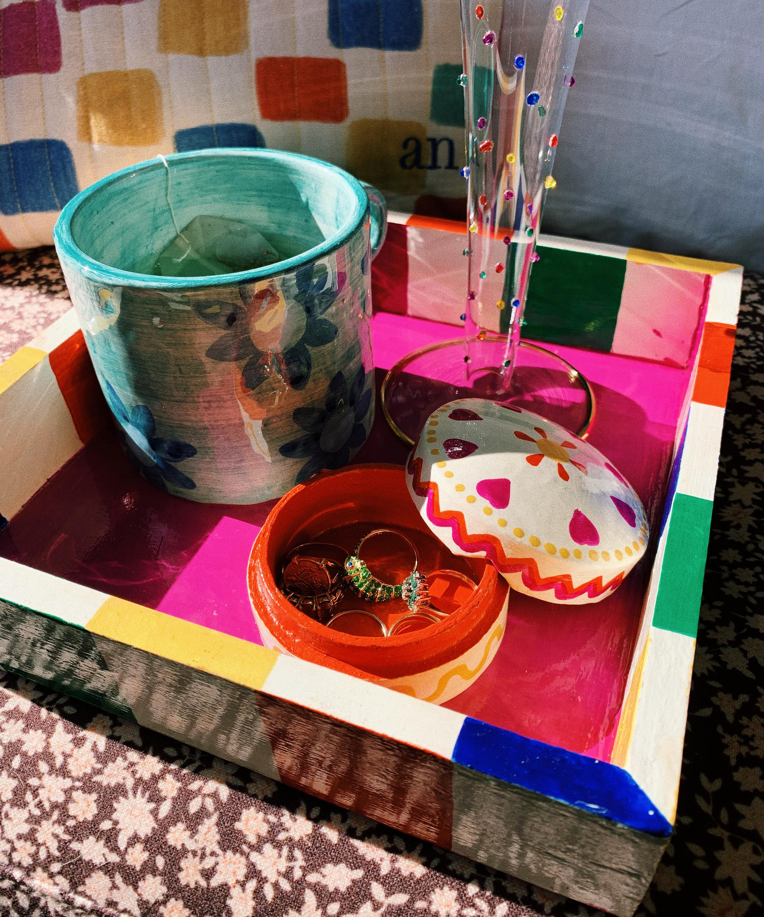 Anna + Nina - Groovy Chequered Tray image number 1