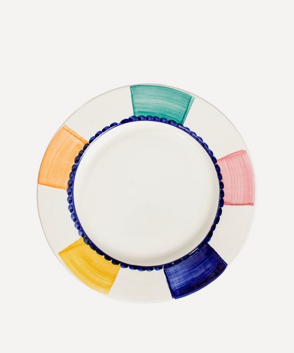Anna + Nina - Groovy Chequered Ceramic Dinner Plate image number null