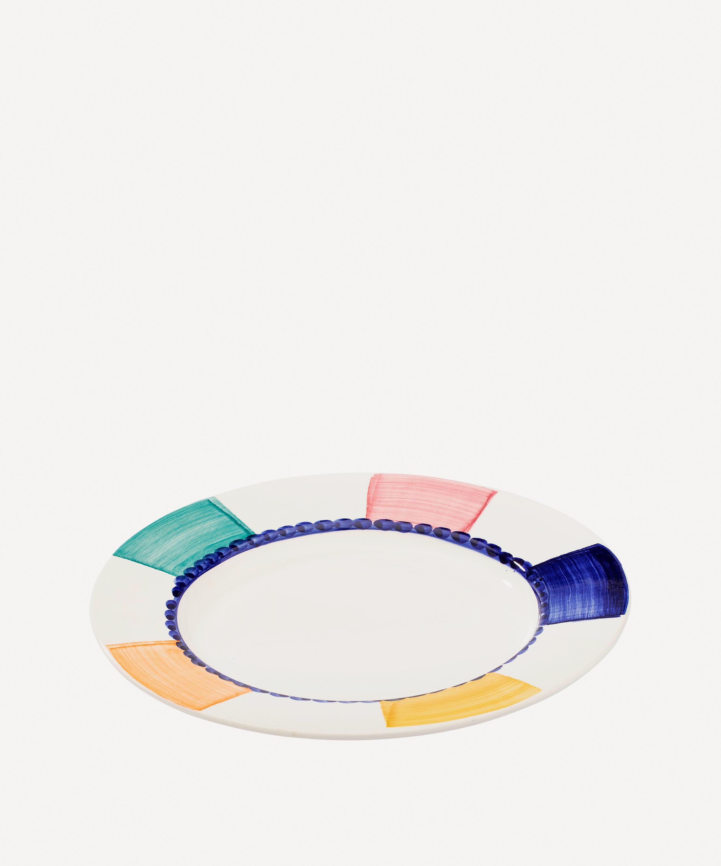 Anna + Nina - Groovy Chequered Ceramic Dinner Plate image number 2