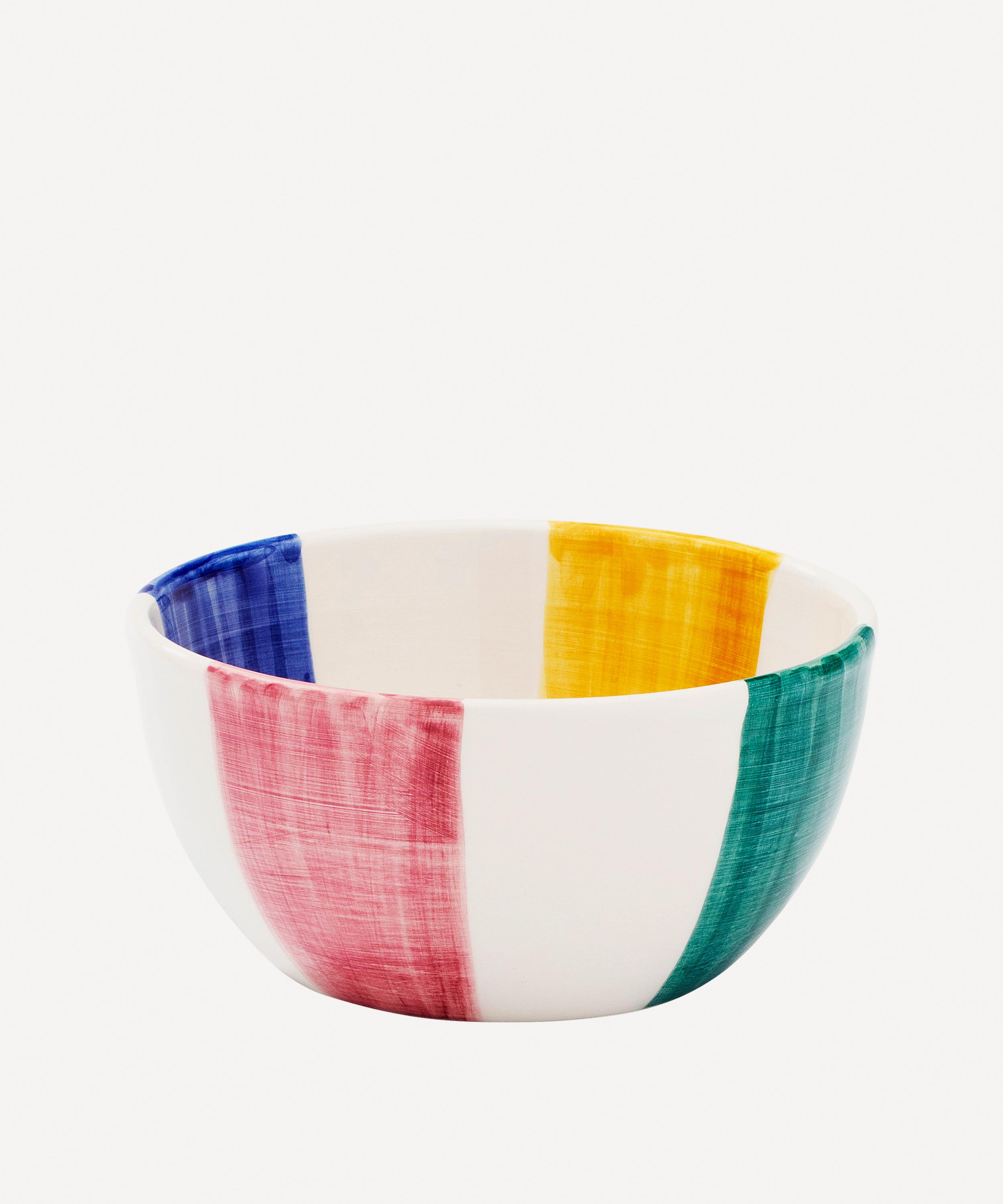 Anna + Nina - Groovy Striped Ceramic Yoghurt Bowl image number 2