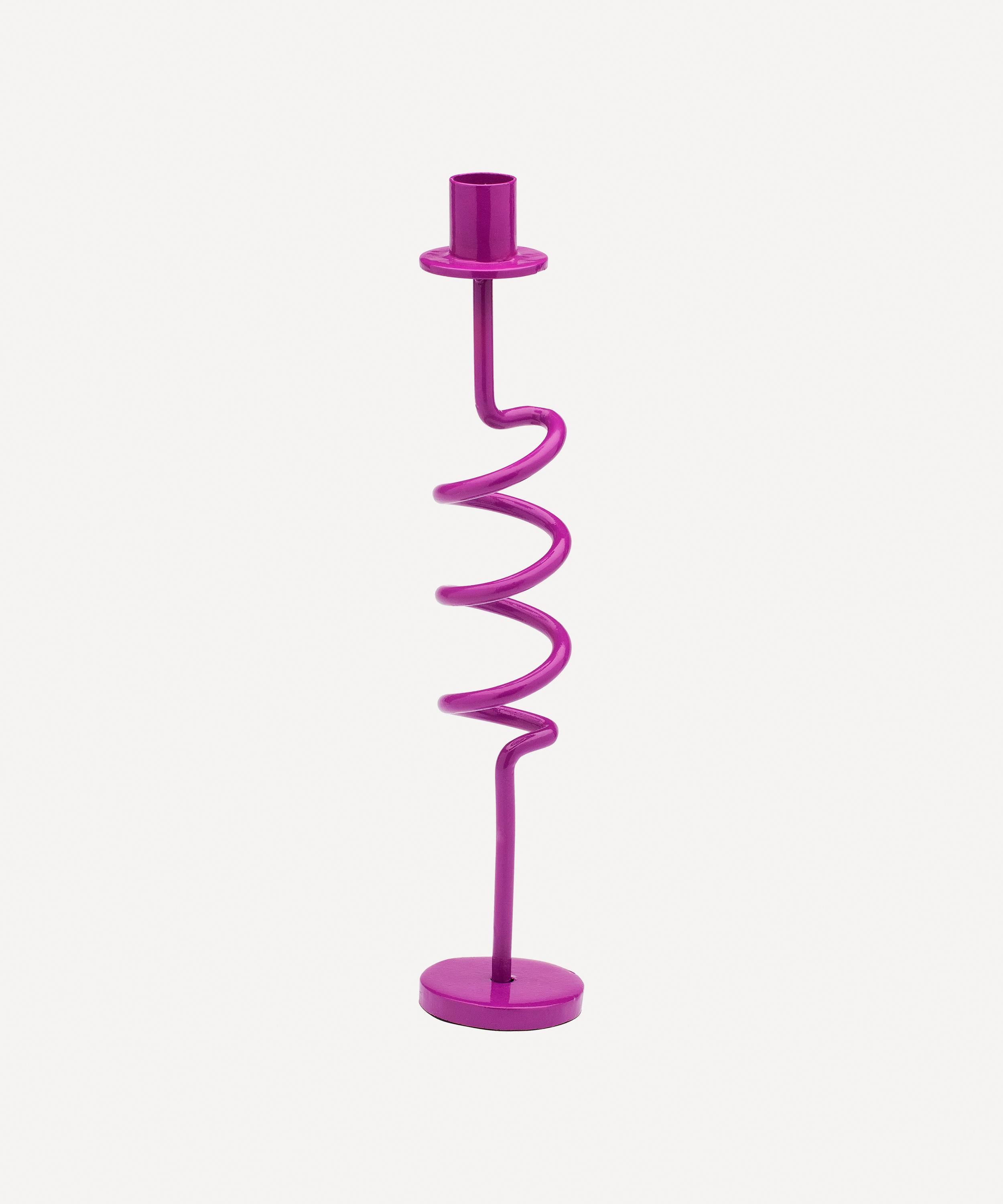 Anna + Nina - Jazzy Pink Spiral Candle Holder image number 0