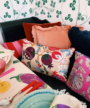 Anna + Nina - Pomegranate Suzani Embroidered Cushion image number 1