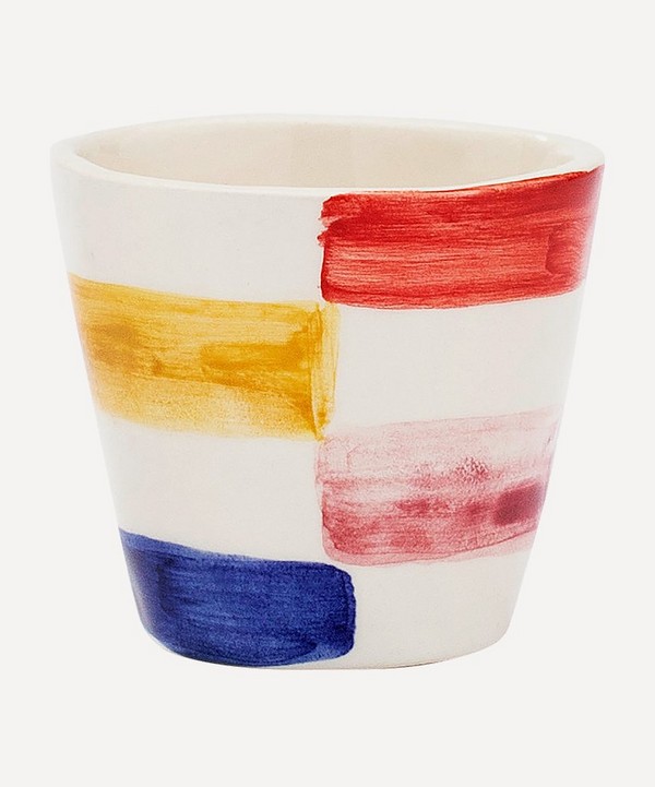Anna + Nina - Groovy Chequered Ceramic Espresso Cup image number null