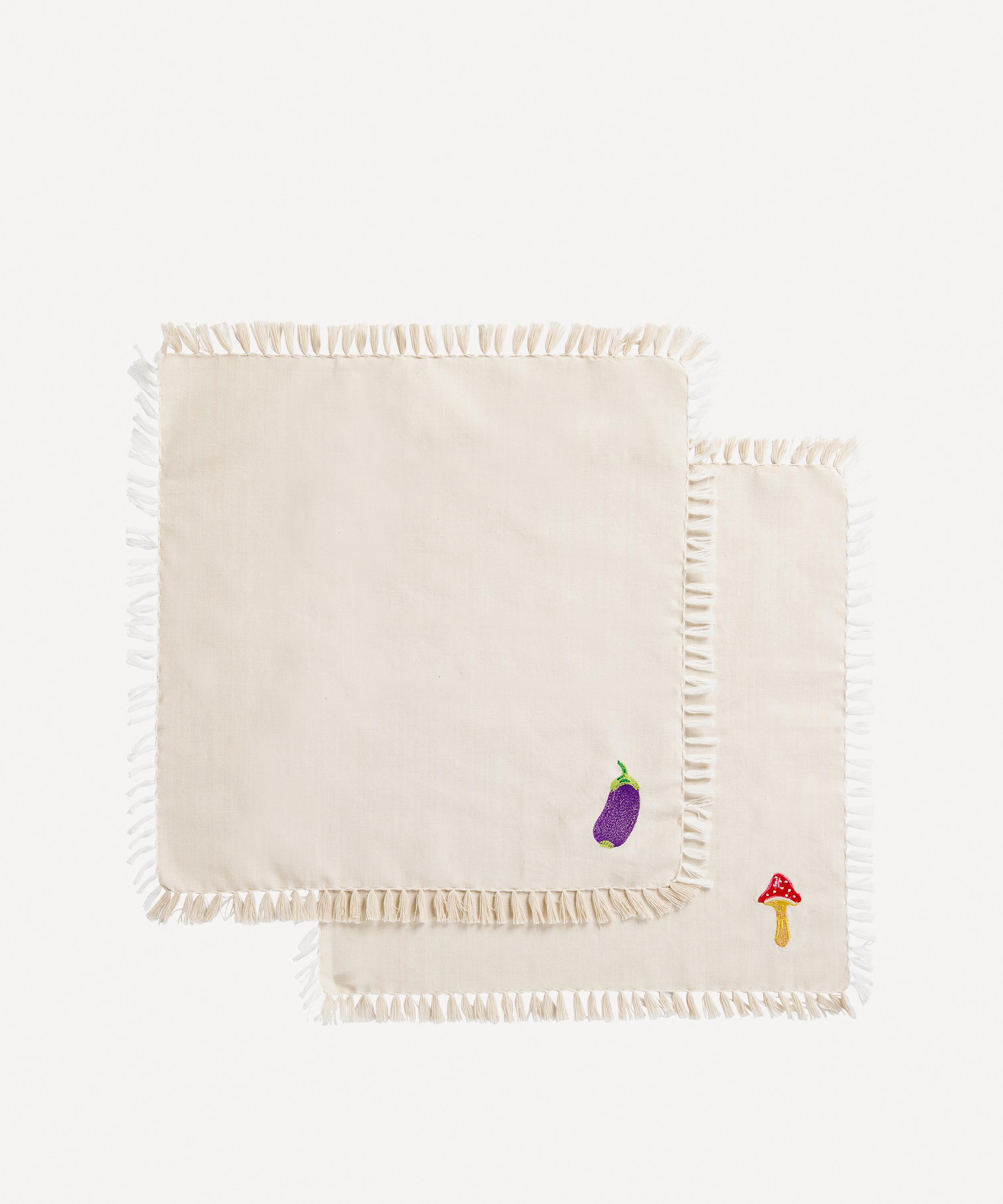 Anna + Nina - Eggplant and Mushroom 50x50cm Napkins Set of Two image number 0