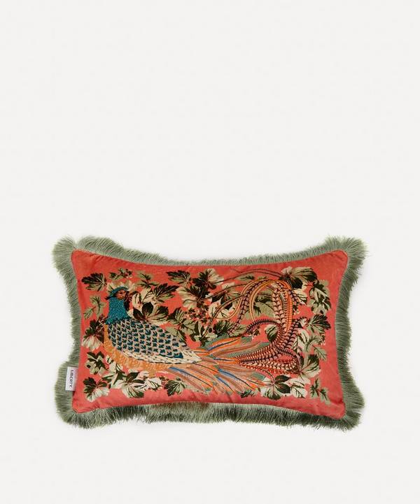 Liberty - Lady Amphora Fringed Velvet Bolster Cushion image number 0