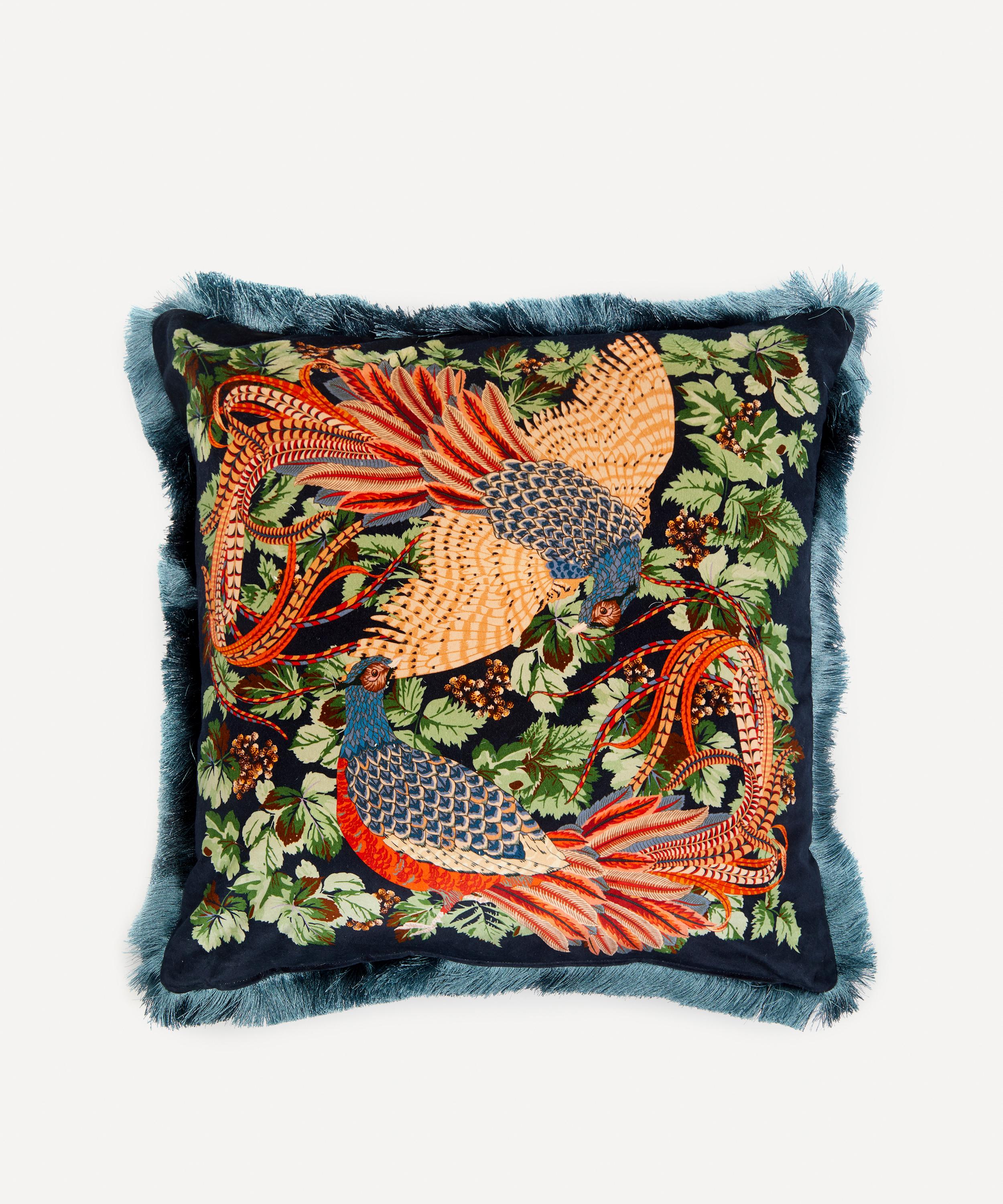 Liberty - Lady Amphora Large Fringed Square Velvet Cushion image number 0