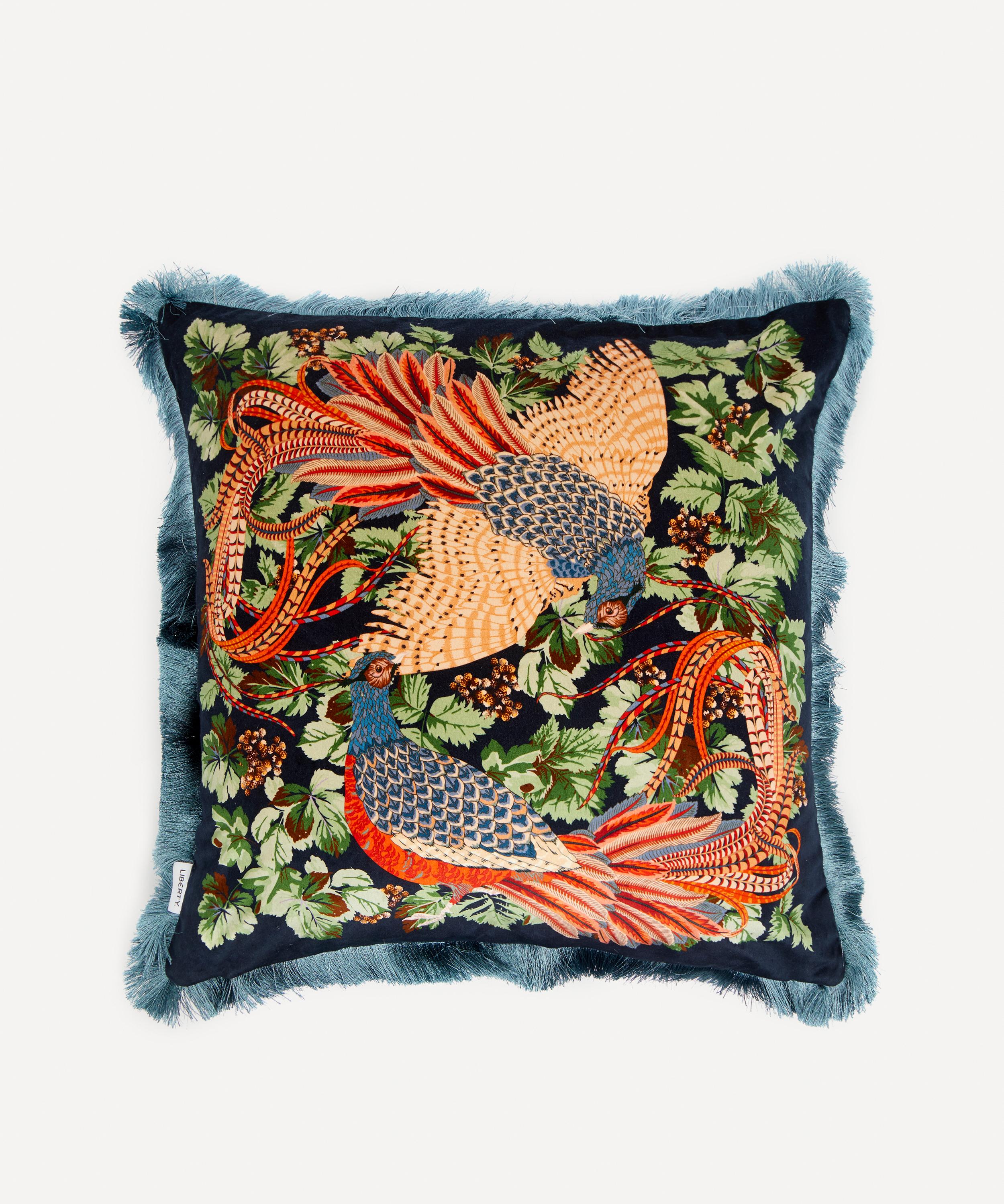 Liberty - Lady Amphora Large Fringed Square Velvet Cushion image number 1