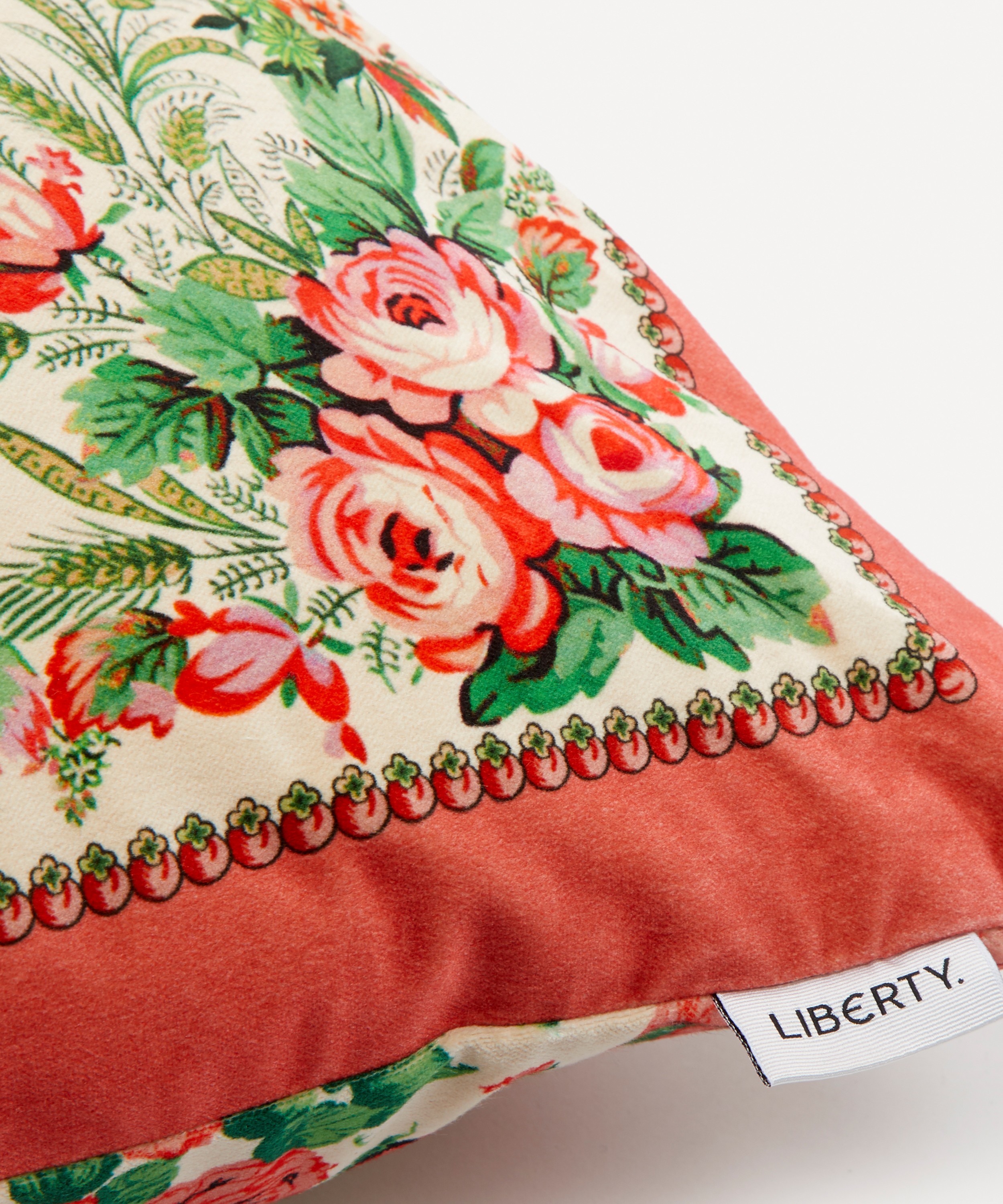 Liberty - Carline Rose Large Square Velvet Cushion image number 2