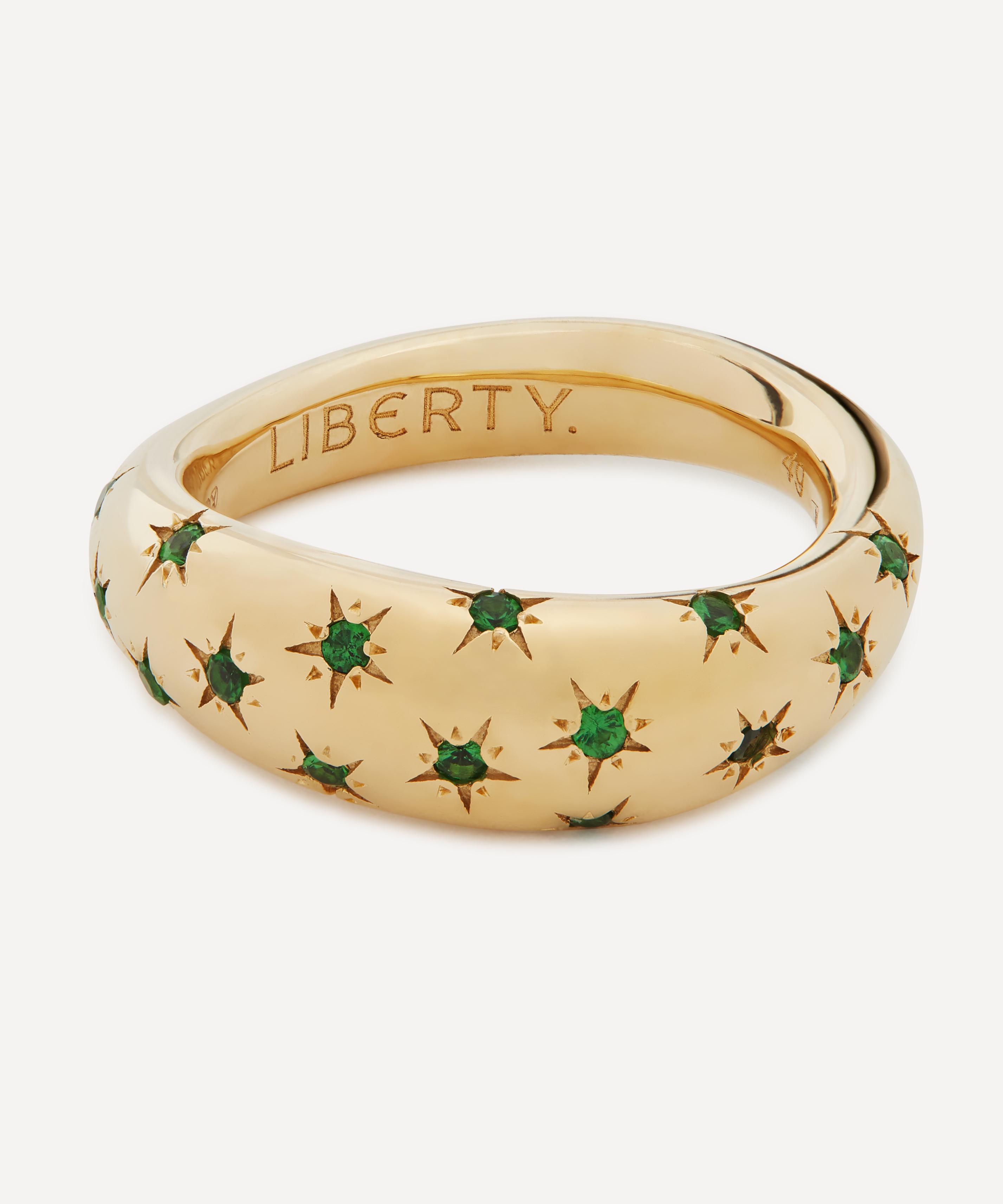 Liberty 9ct Gold Handmade Ianthe Star Tsavorite Ring | Liberty