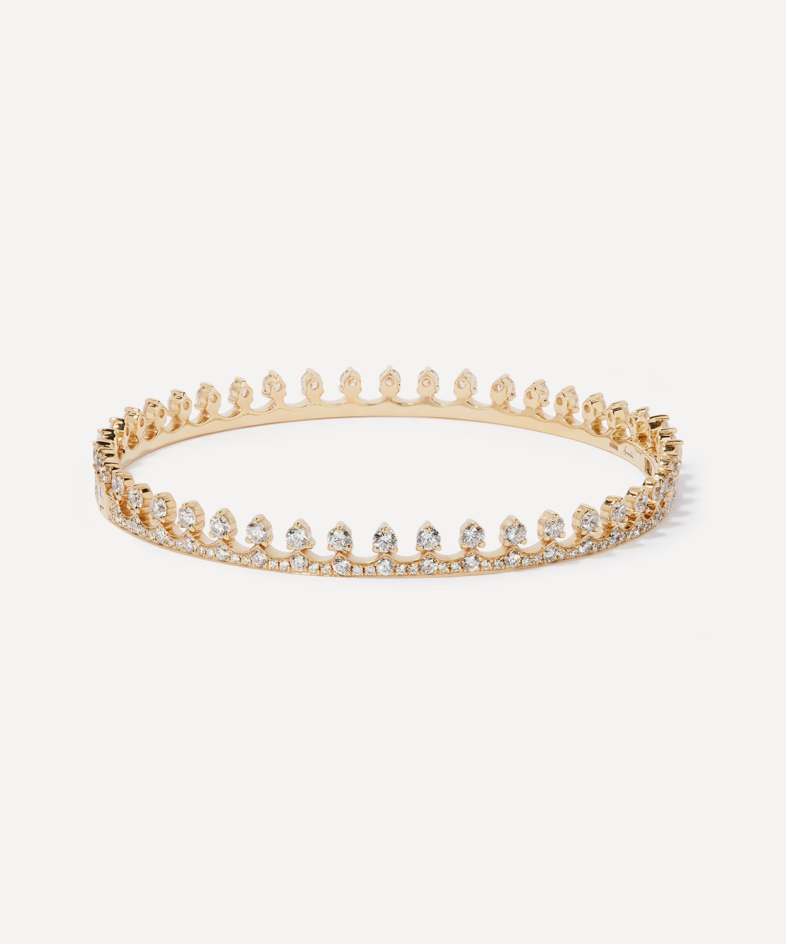 Annoushka - 18ct Gold Crown Diamond Bangle Bracelet image number 0