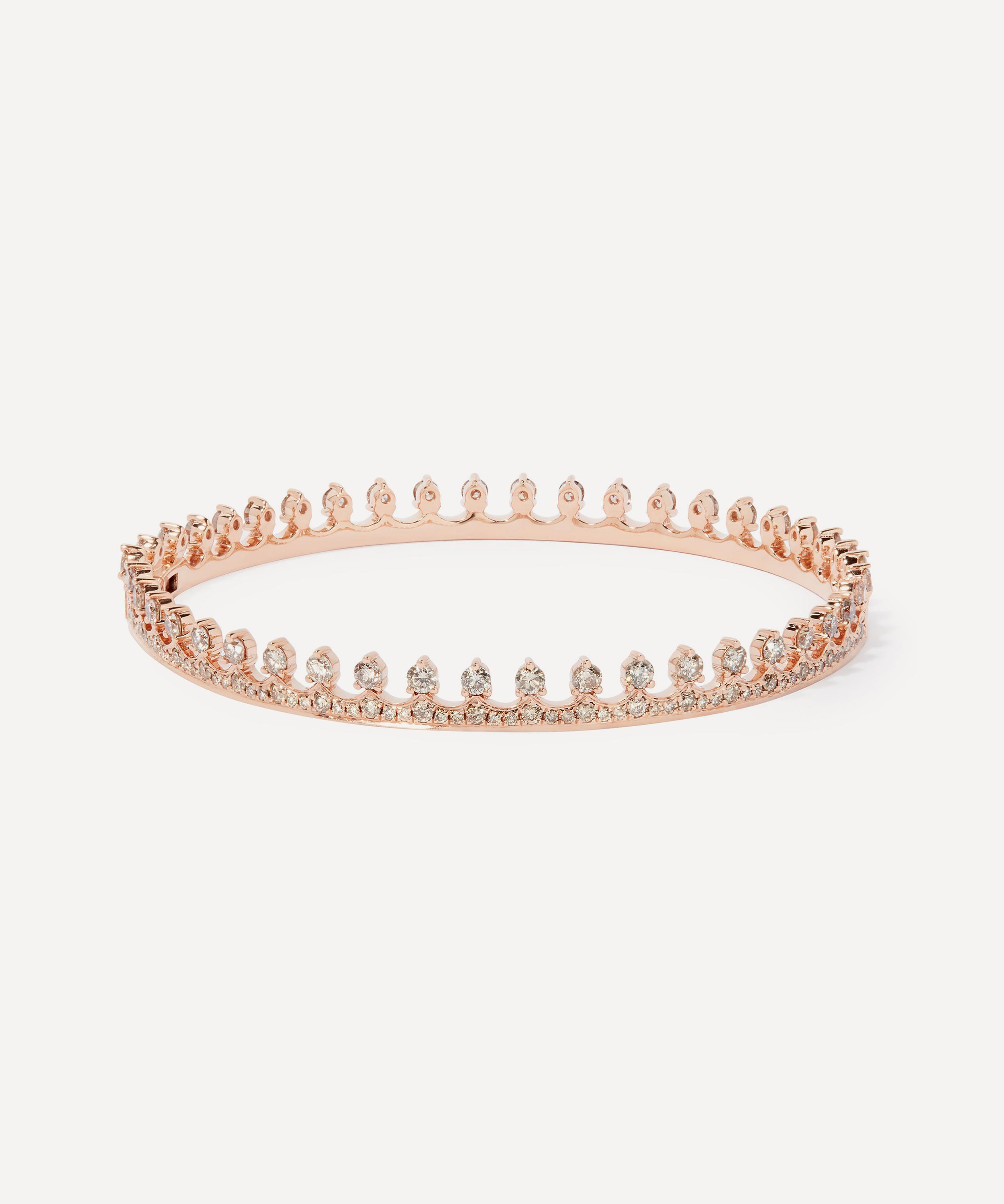 Annoushka - 18ct Rose Gold Crown Diamond Bangle Bracelet image number 0