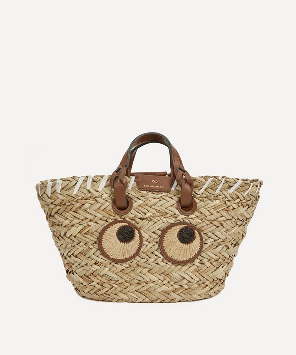 Anya Hindmarch - Small Paper Eyes Woven Seagrass Basket Bag image number null