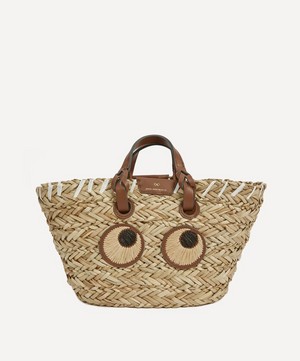 Anya Hindmarch - Small Paper Eyes Woven Seagrass Basket Bag image number 0