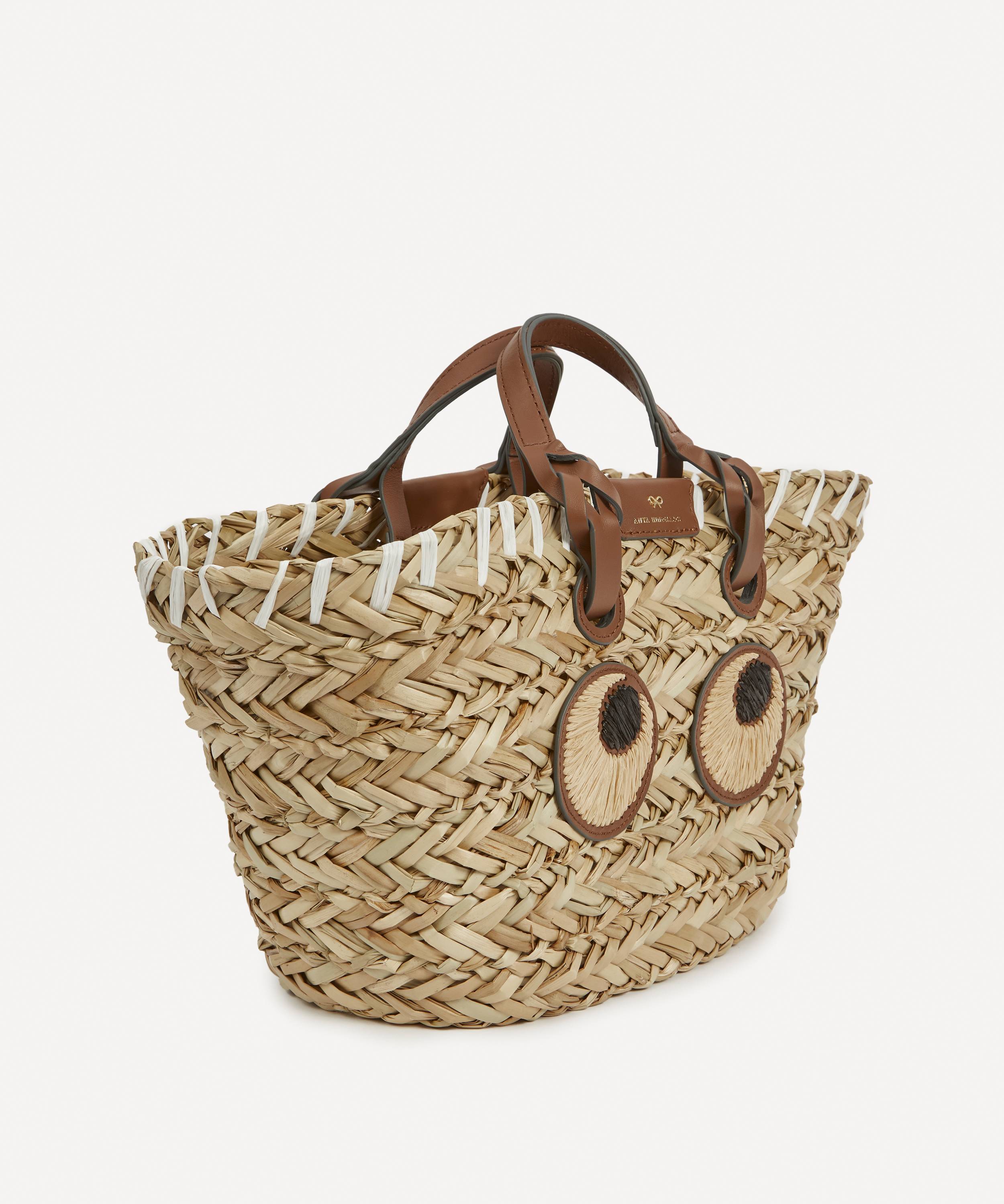 Anya Hindmarch Small Paper Eyes Woven Seagrass Basket Bag | Liberty