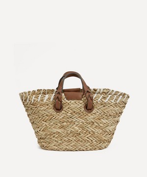 Anya Hindmarch - Small Paper Eyes Woven Seagrass Basket Bag image number 3