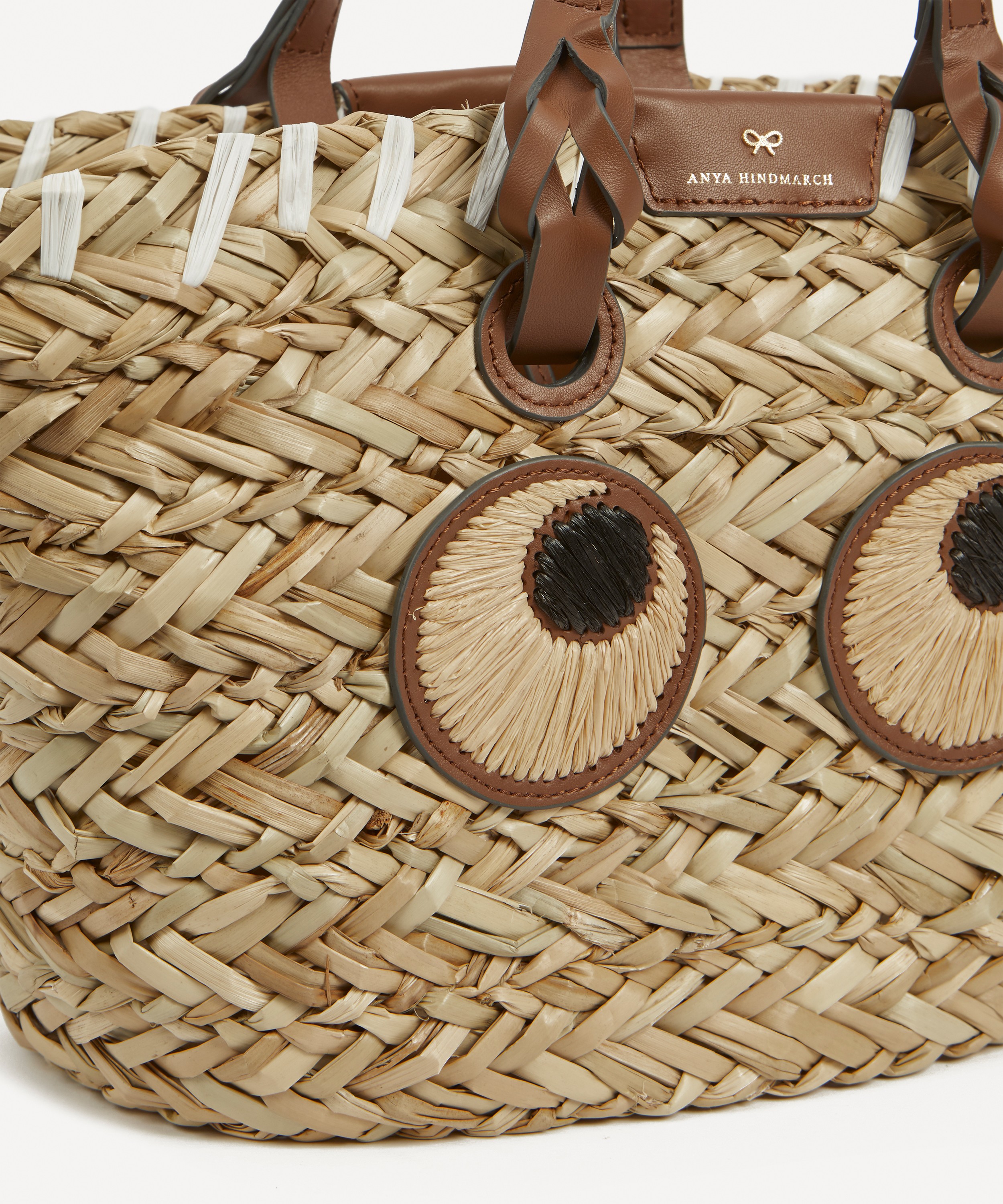 Anya Hindmarch - Small Paper Eyes Woven Seagrass Basket Bag image number 4