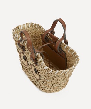 Anya Hindmarch - Small Paper Eyes Woven Seagrass Basket Bag image number 5