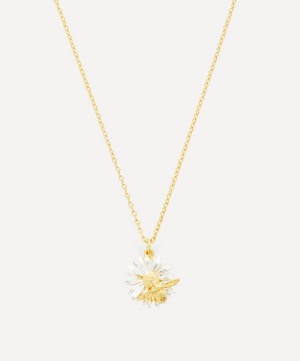Alex Monroe - 22ct Gold-Plated Teeny Weeny Bee Daisy Pendant Necklace image number 0