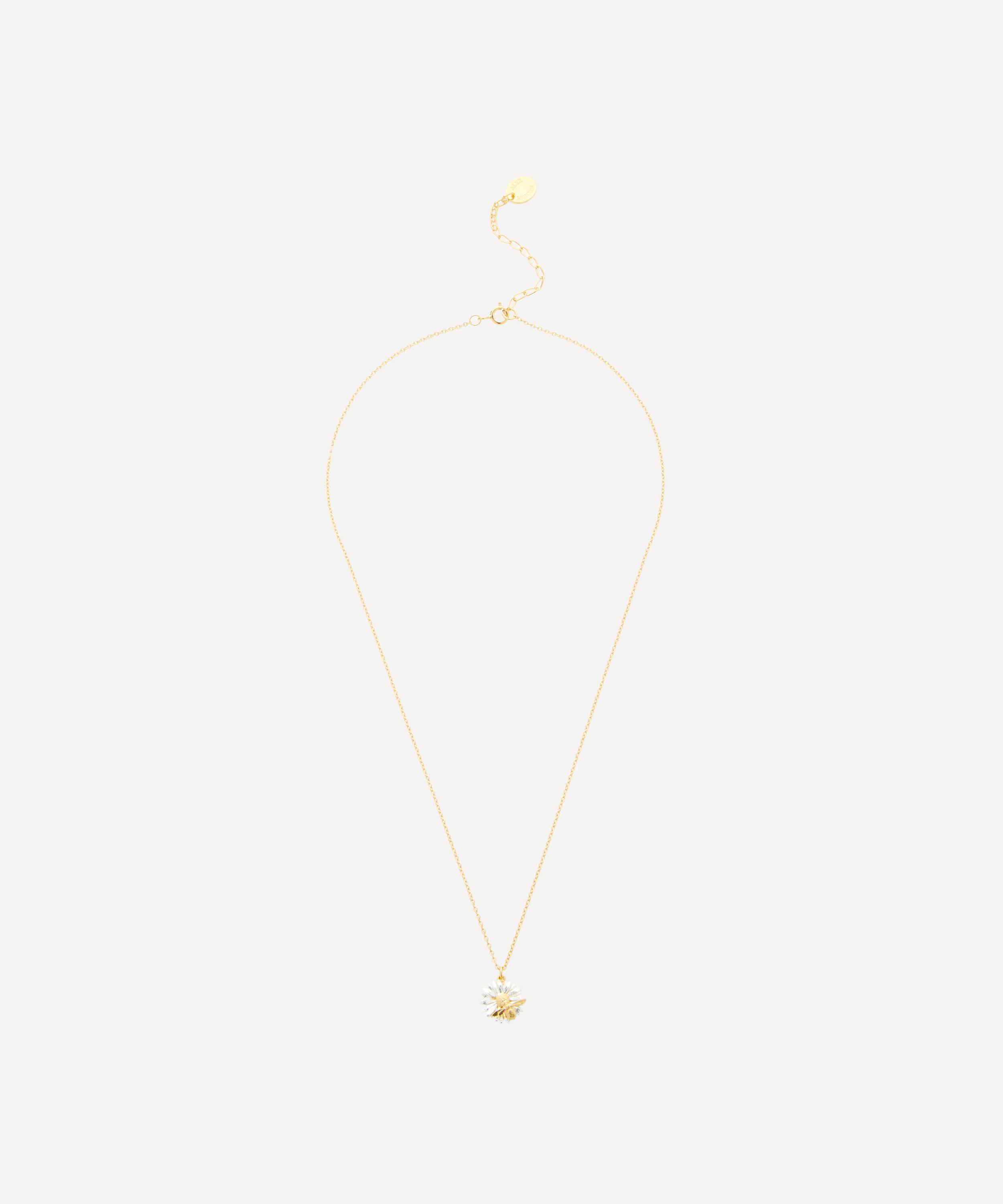 Alex Monroe - 22ct Gold-Plated Teeny Weeny Bee Daisy Pendant Necklace image number 2