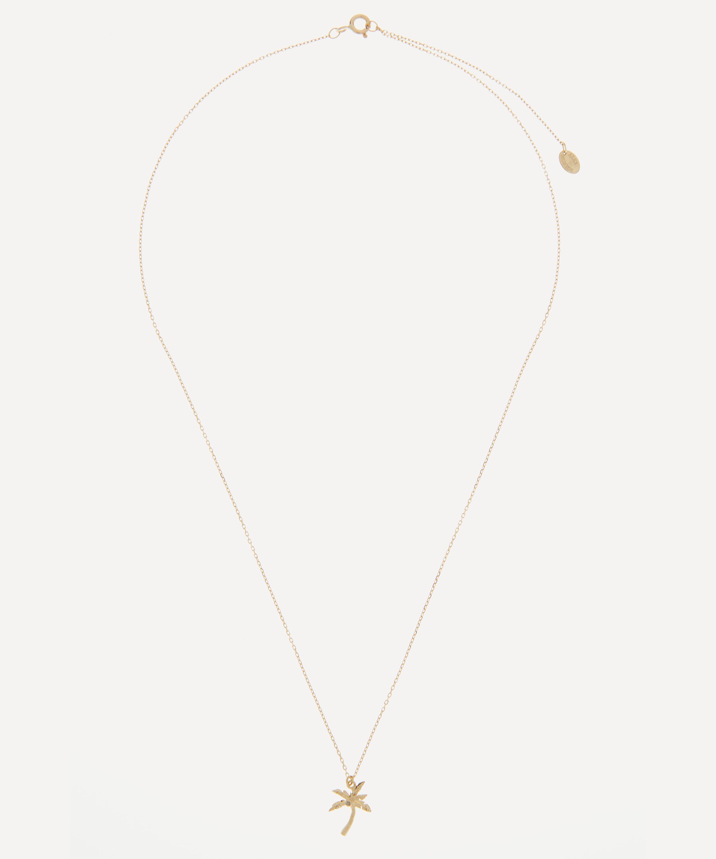 Alex Monroe - 18ct Gold Teeny Tiny Palm Tree Pendant Necklace
