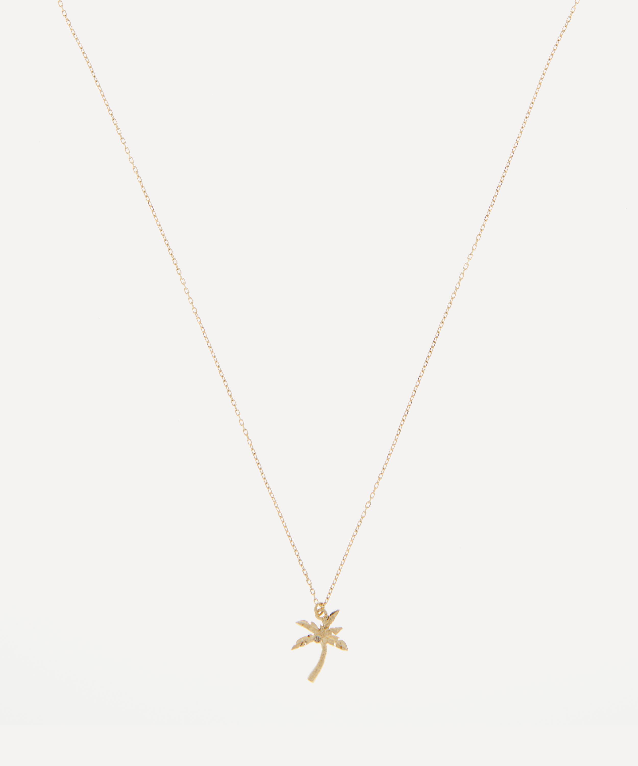 Alex Monroe - 18ct Gold Teeny Tiny Palm Tree Pendant Necklace image number 2