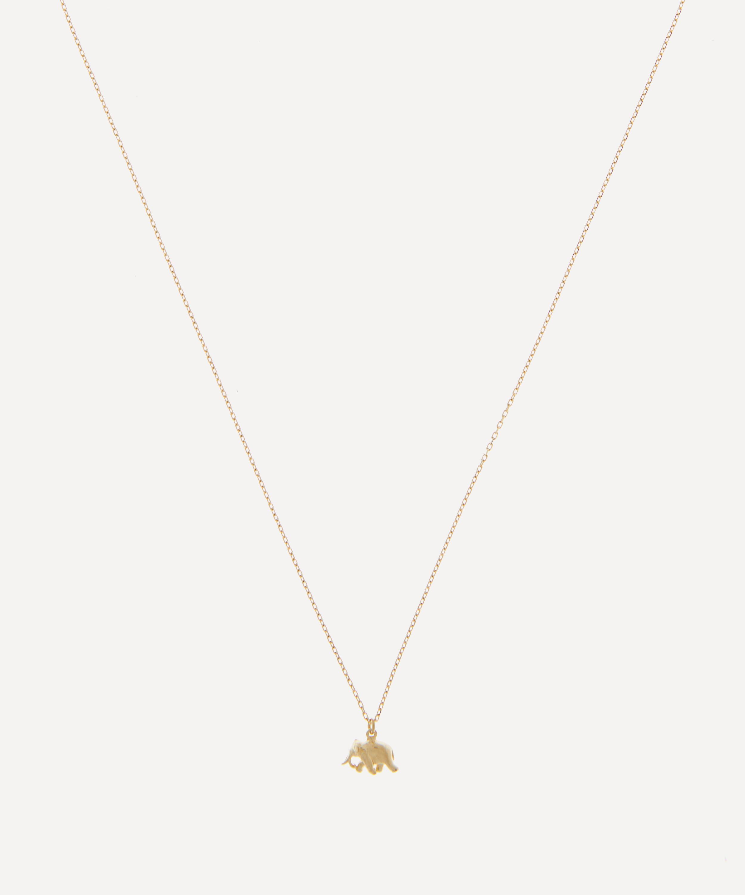 Alex Monroe - 18ct Gold Teeny Tiny Elephant Pendant Necklace image number 2