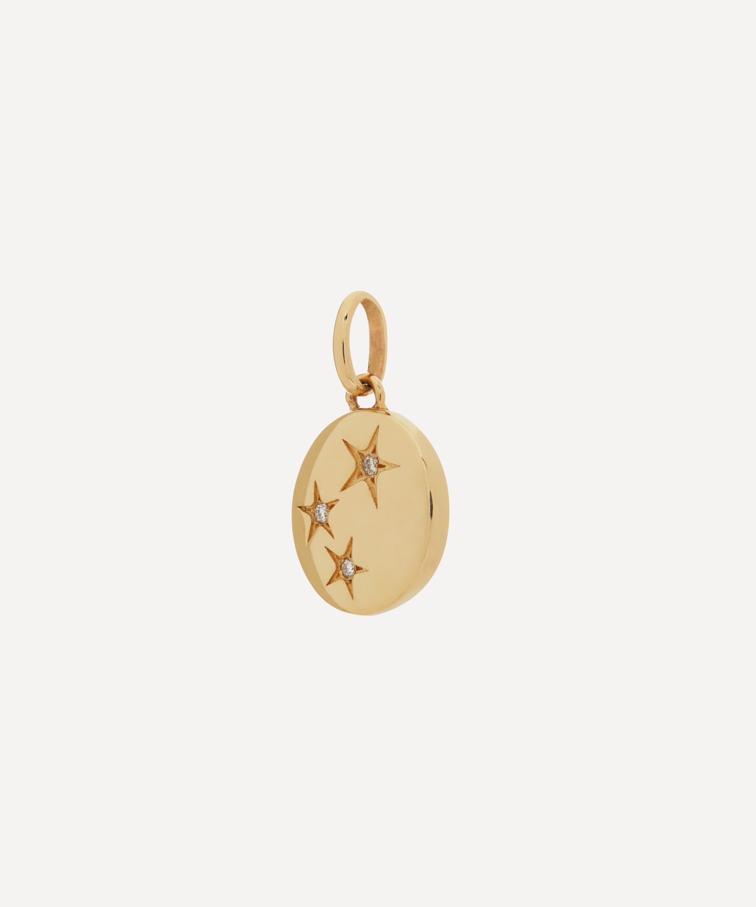 Liberty - 9ct Gold Handmade Ianthe Star Triple Diamond Pendant image number 2