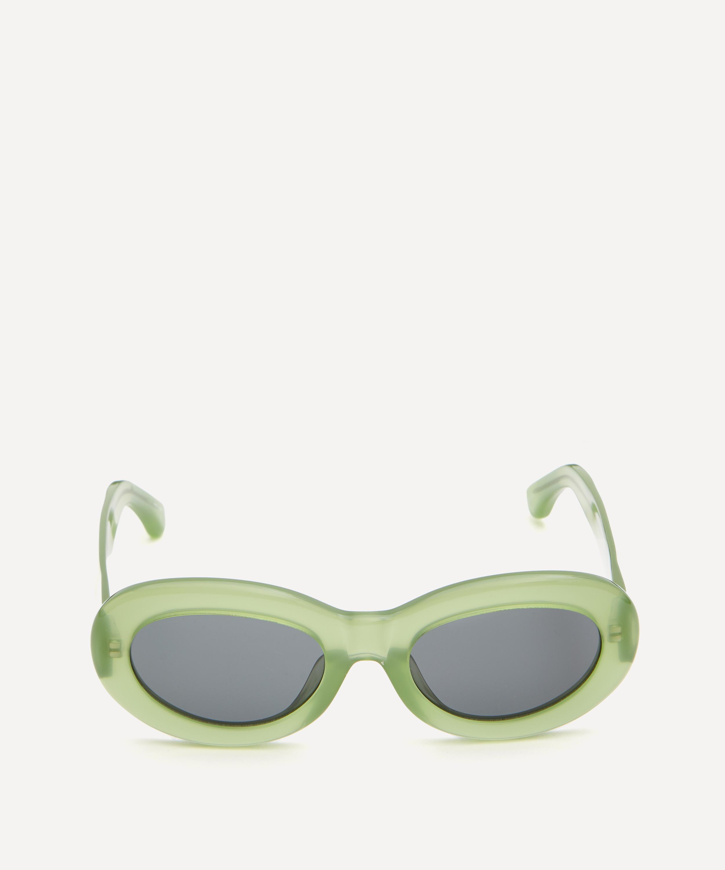 Oval Sunglasses in Green - Bottega Veneta