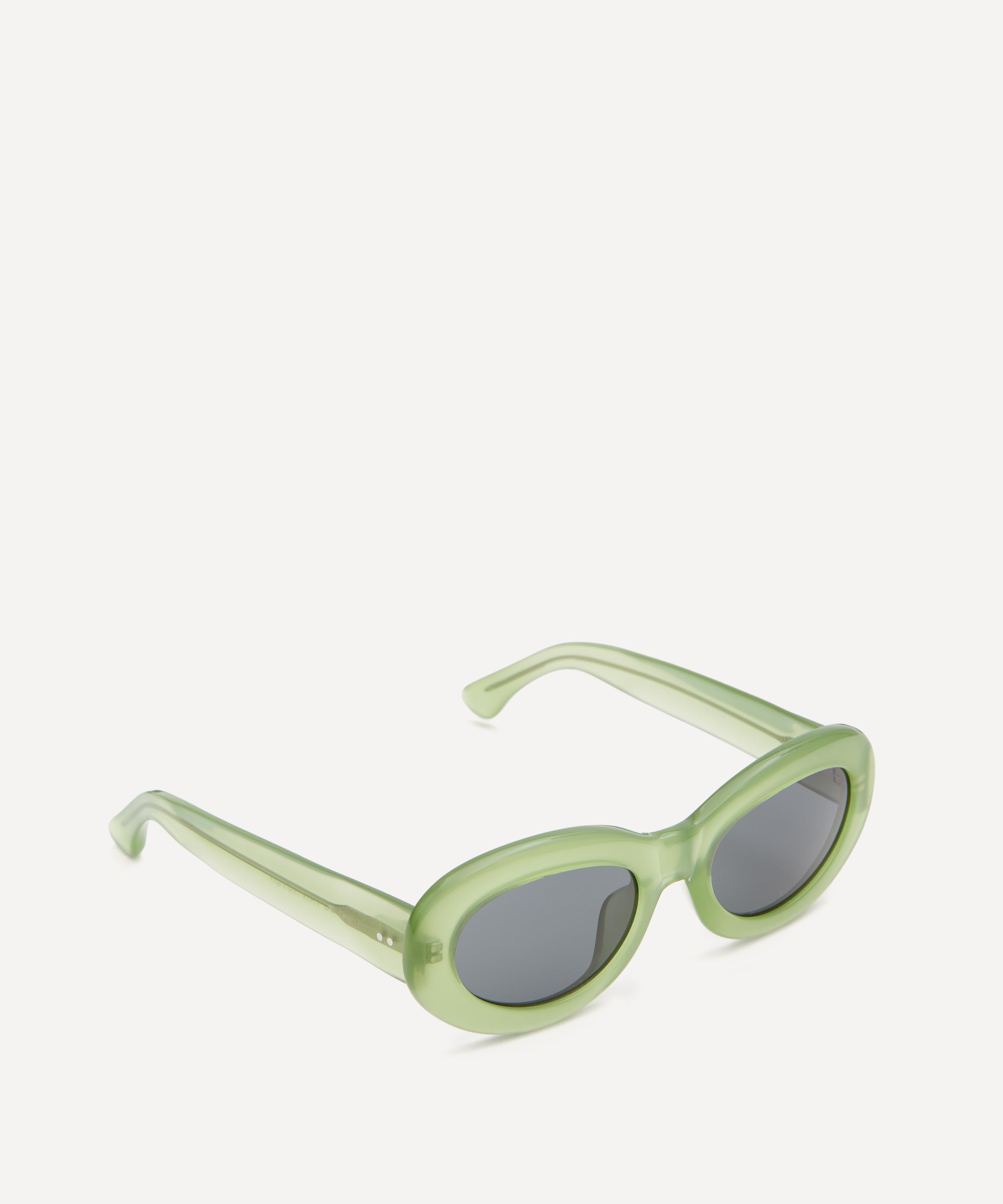 Linda Farrow - x Dries Van Noten Green Oval Sunglasses image number 2