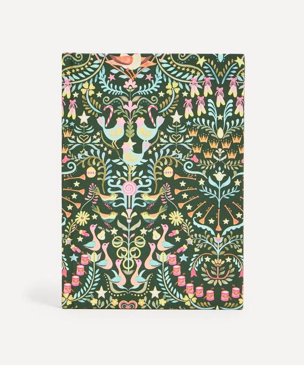 Liberty - 12 Days of Christmas Green Tana Lawn™ Cotton A5 Lined Journal image number 0