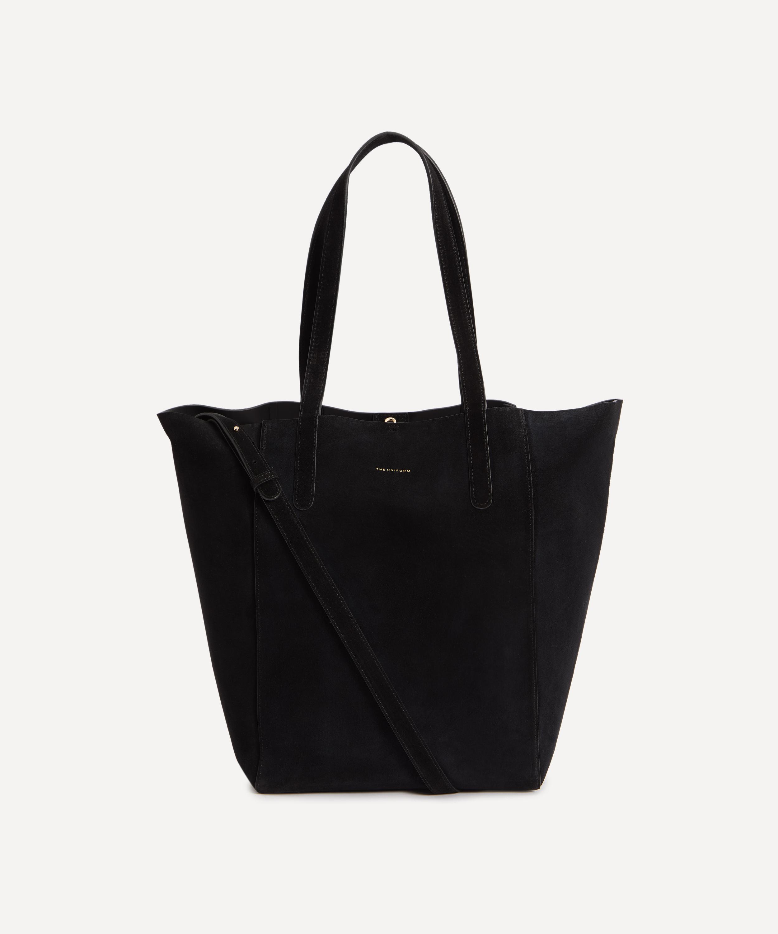 THE UNIFORM - Large Black Suede Bucket Bag image number 0