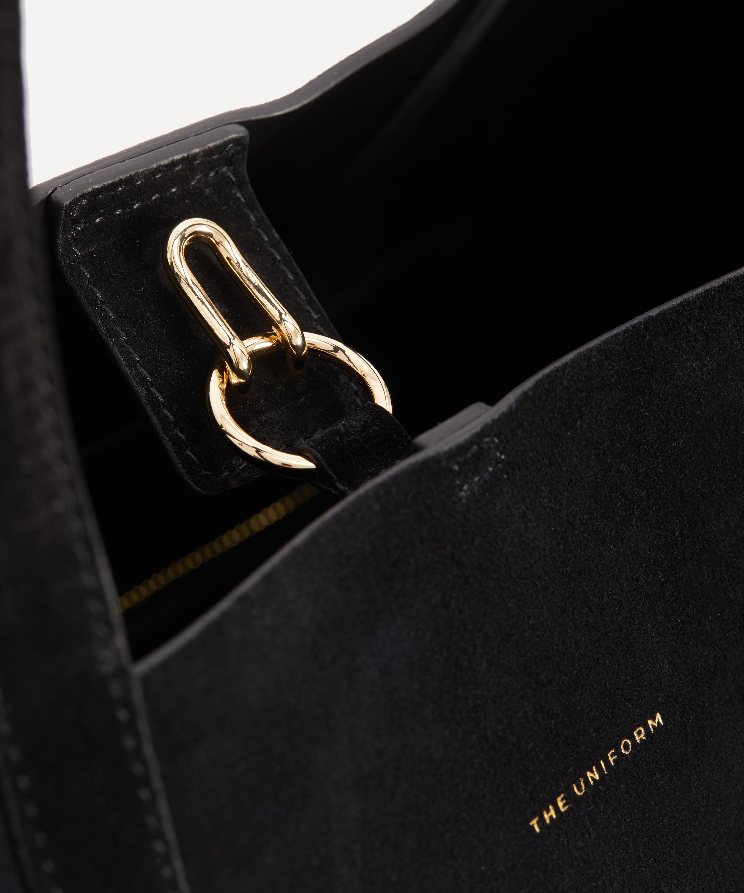 THE UNIFORM - Large Black Suede Bucket Bag image number 3