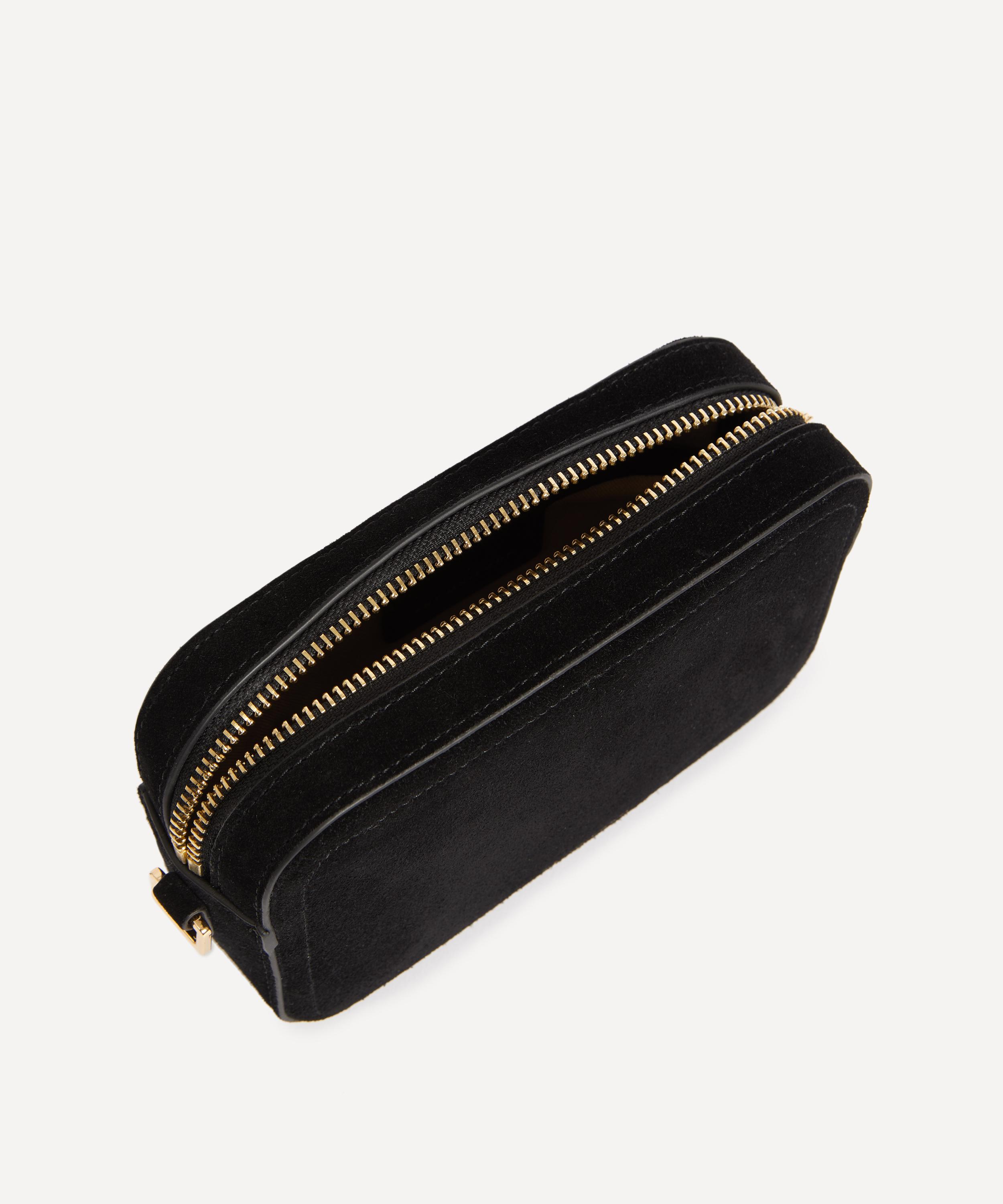 THE UNIFORM Black Suede Cross Body Box Bag Liberty