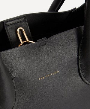 THE UNIFORM - Mini Black Leather Bucket Bag image number 5